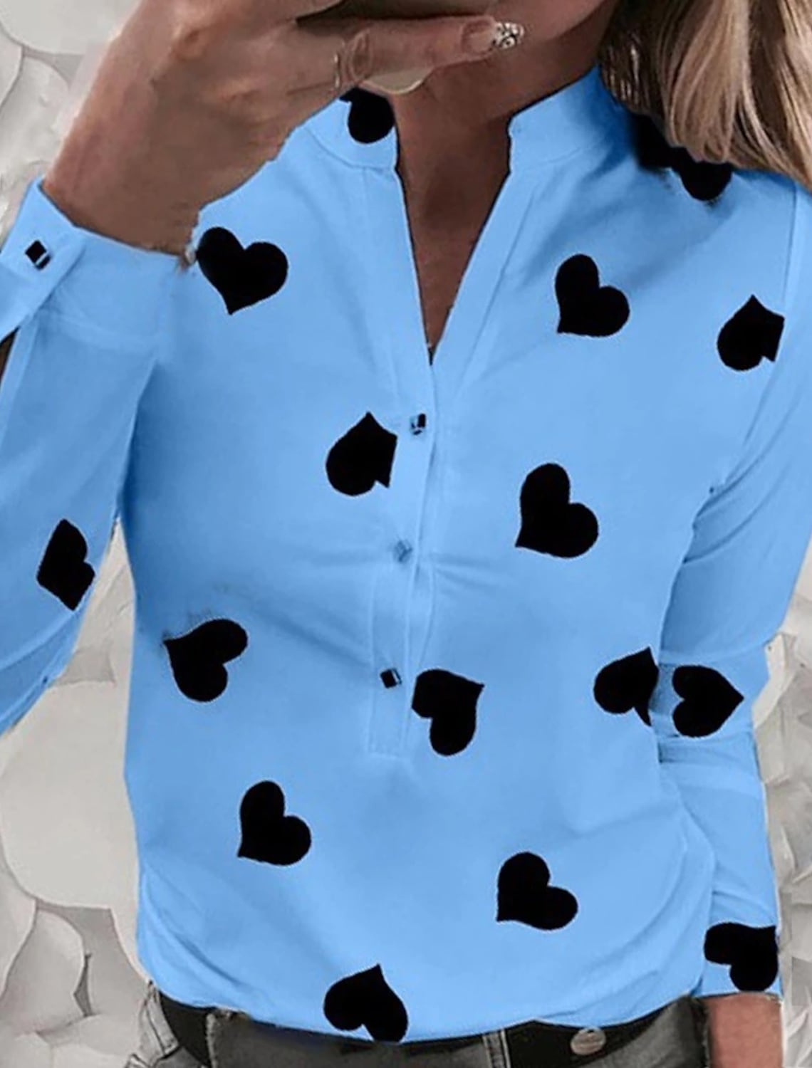 Koszula dopasowana w minimalistyczny wzór Sharita-Bluzki Topy Koszule-Evoranow