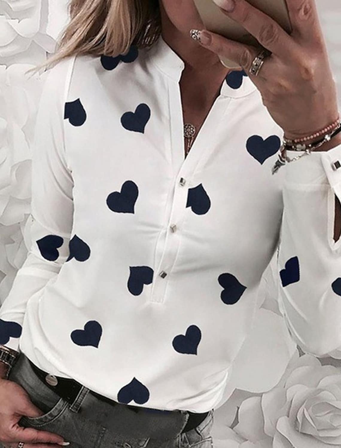 Koszula dopasowana w minimalistyczny wzór Sharita-Bluzki Topy Koszule-Evoranow