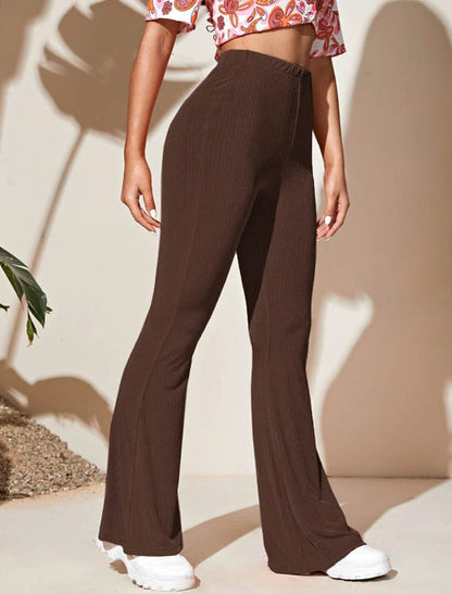 Spodnie z rozszerzanymi nogawkami Messaline-Spodnie Szorty Spódnice-Evoranow