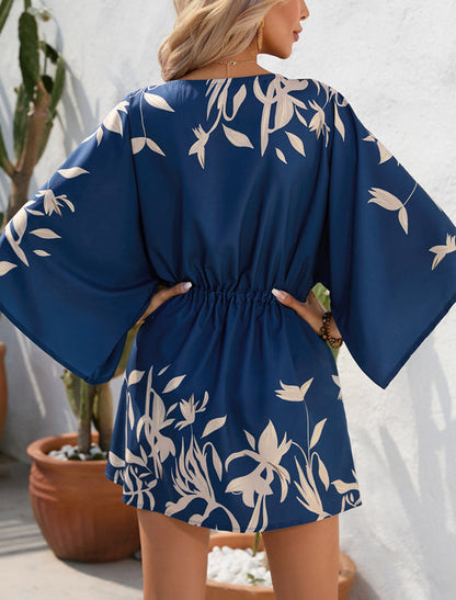 Sukienka mini kimonowa z nadrukiem Imelda-Sukienki-Evoranow