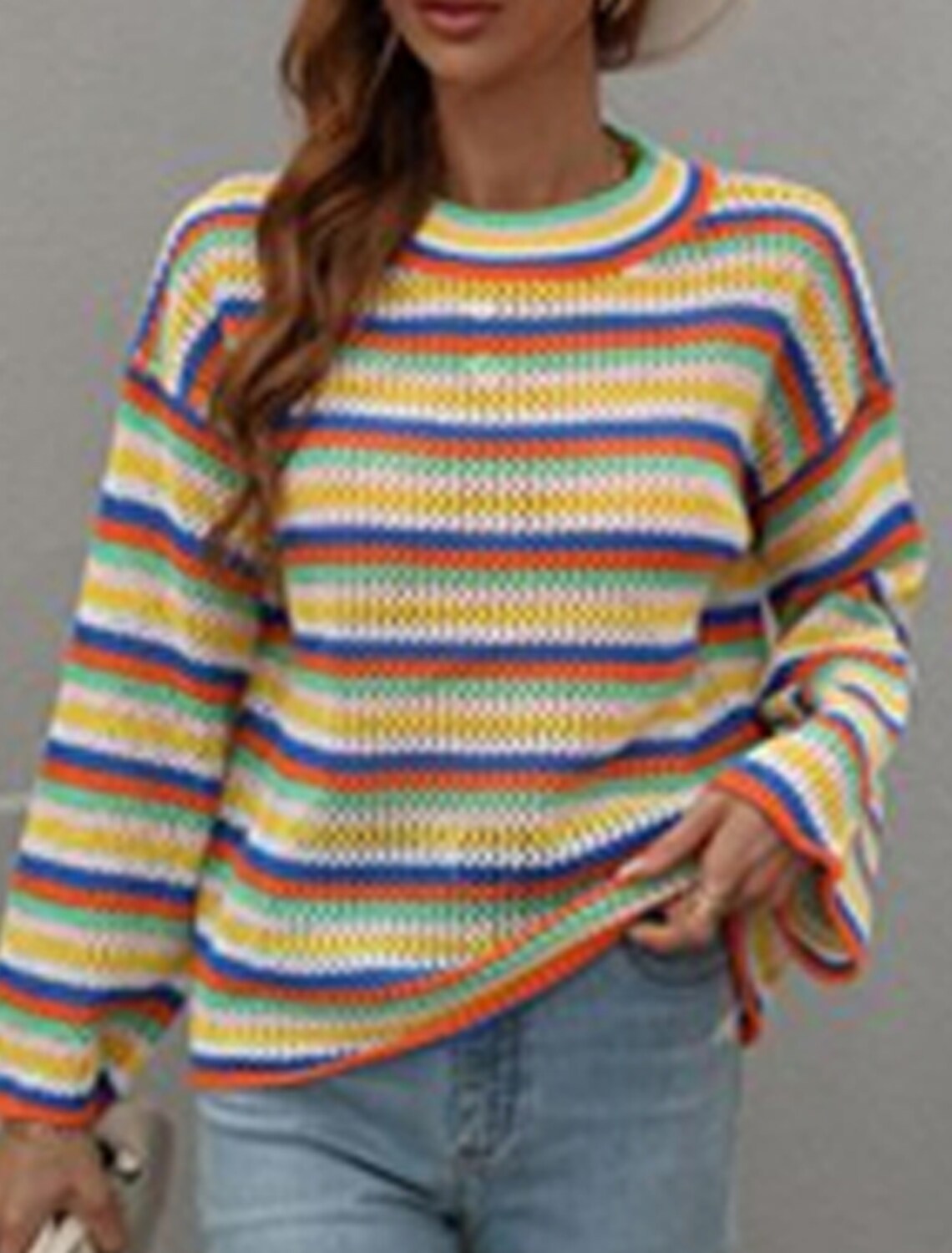 Sweter z rozszerzanymi rękawami i nadrukiem Sanne-Swetry Kardigany-Evoranow