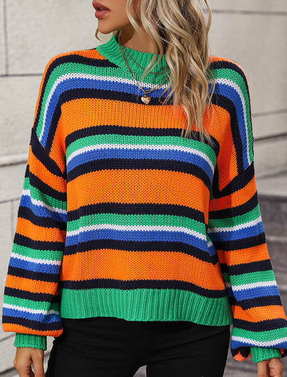 Sweter w paski z kontrastowymi ściągaczami Kerasoula