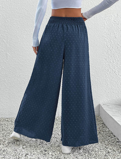 Spodnie ze zwiewnego materiału z szeroką nogawką Matriona