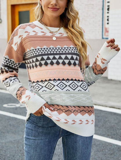 Sweter oversize w norweskie wzory Tinna