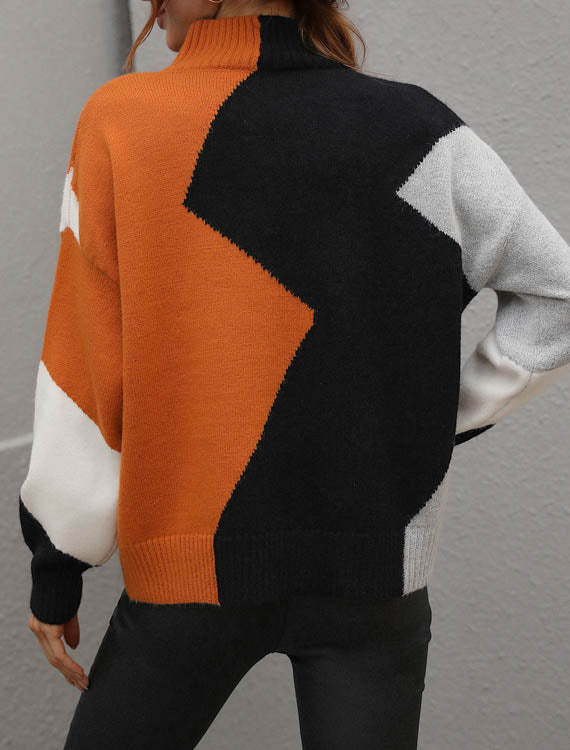 Sweter we wzory z golfem Bernadetta