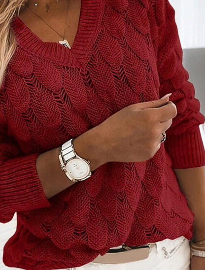 Sweter ażurowy z dekoltem w serek Ludivine