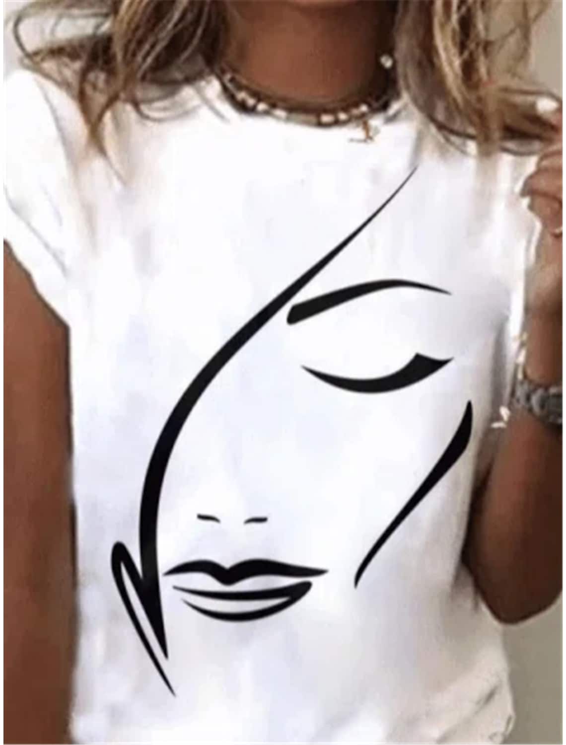 Koszulka luźna z podwijanymi rękawami i minimalistycznym nadrukiem Umeko-Bluzki Topy Koszule-Evoranow