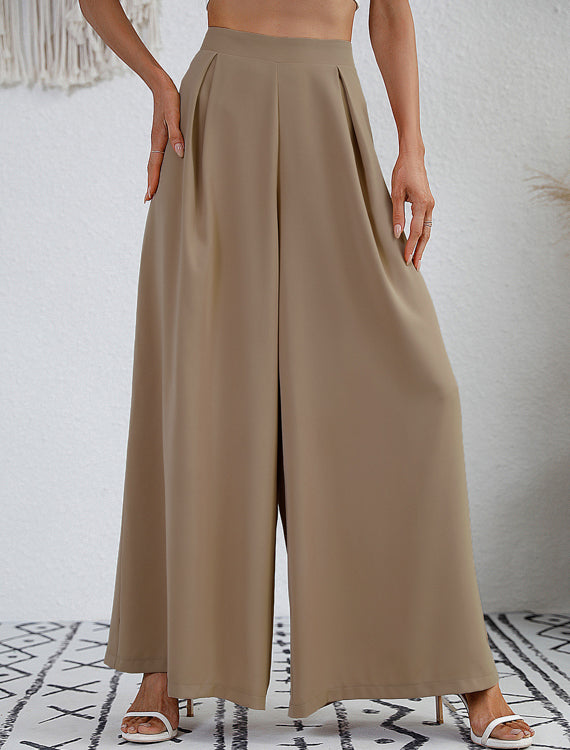 Spodnie eleganckie z szerokimi nogawkami Leoniida-Spodnie Szorty Spódnice-Evoranow
