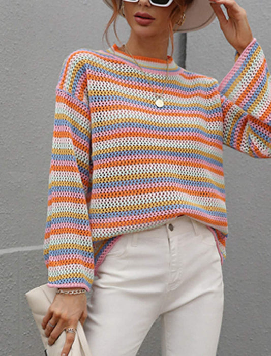 Sweter z rozszerzanymi rękawami i nadrukiem Sanne-Swetry Kardigany-Evoranow