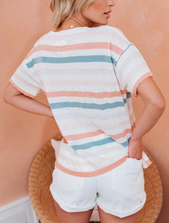 T-shirt z nadrukiem Lissa-Bluzki Topy Koszule-Evoranow