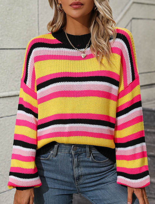Sweter w paski z kontrastowymi ściągaczami Kerasoula